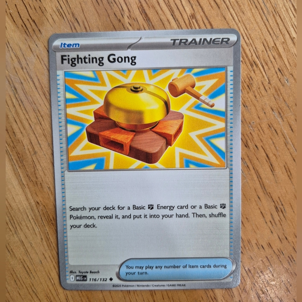 QTY 3 Pokemon Fighting Gong Item Trainer Card